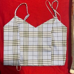 Plaid crop top from fashion nova